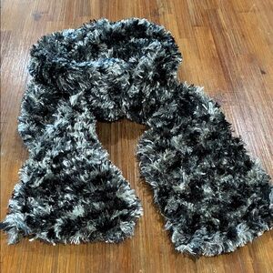 Merona Black and Gray Fuzzy Scarf